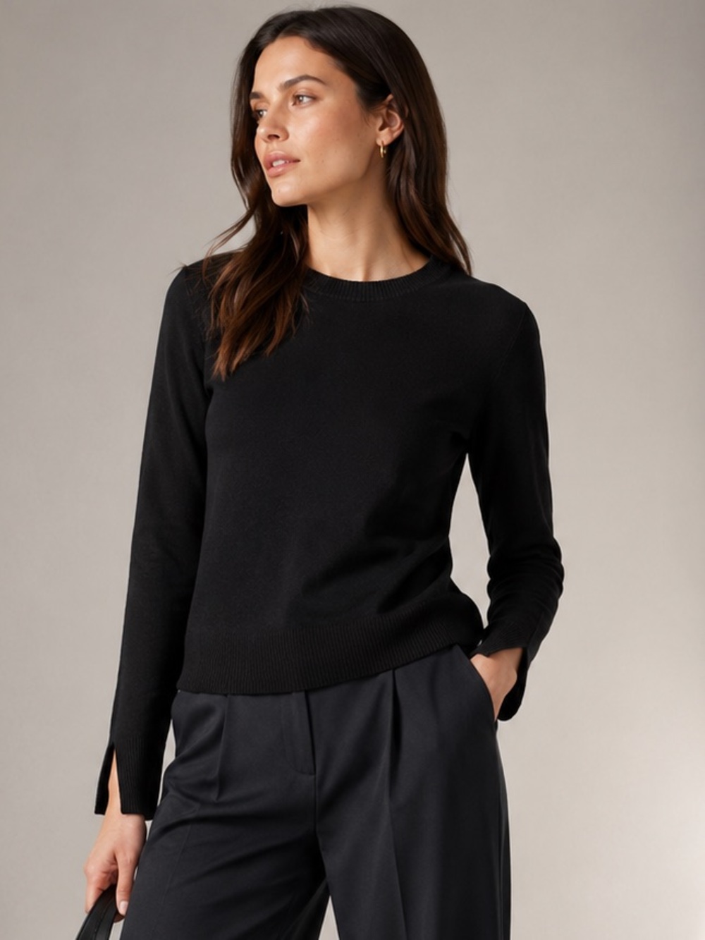 Banana Republic 100% Merino Wool Lightweight Layering Sweater Thumbhole Cuff